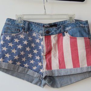 American Flag jean shorts